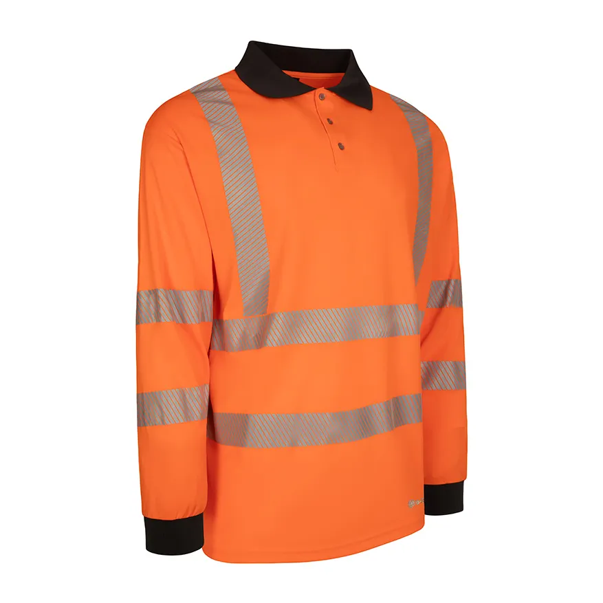 Beeswift B-Seen Mens L/S Exec Hi-Vis Polo Shirt